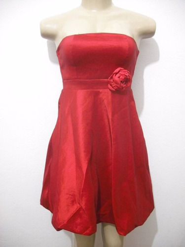 Vestido Festa Balada Curto Vermelho Tafetá Tam M Ótimo