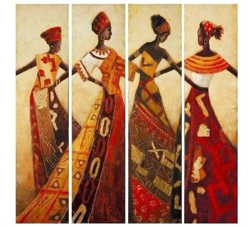 Cuadros Modernos Africanos Pintados En Tela Paisajes