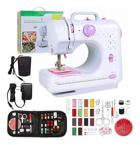 Mini máquina de coser  recta Genérica mx-001 portable blanca 110V