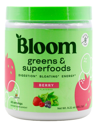 Bloom Greens & Superfoods Suplemento En Polvo Berry