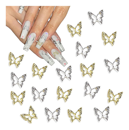 Dijes De Aleación 3d Para Arte De Uñas 120 Dijes De Mariposa