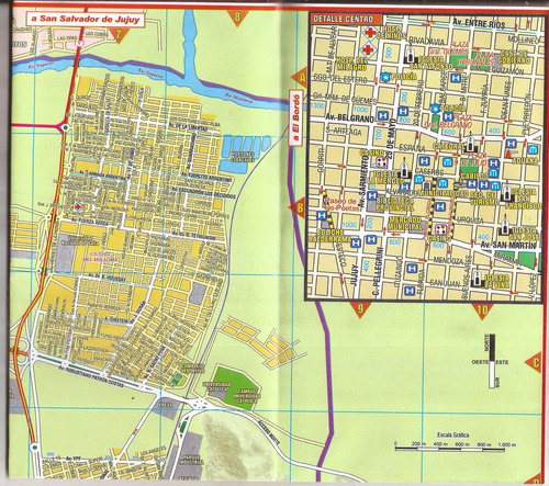 Salta Mapa Nuevo De La Ciudad 81 Por 57 Cm