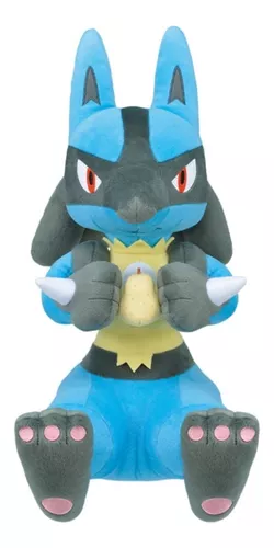 Lucario Mega Evolução Pokémon Pelúcia 26cm Pronta Entrega