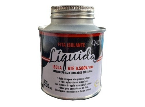 Fita Isolante Liquida Quimatic Isola 6.500v Lata De 200ml 