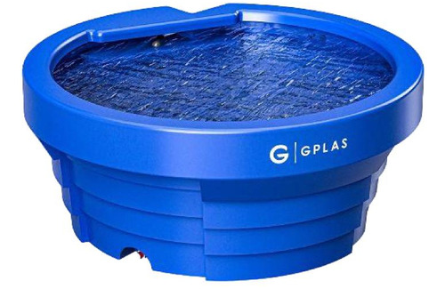 Kit de 2 bebederos para ganado, 500 l, color azul