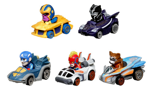 Hot Wheels Racerverse Marvel 5 Carritos Figuras Super Héroes