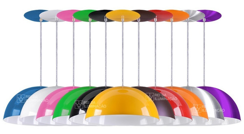 Luminária gaiola led de teto Rei da Iluminação Meia Lua 34cm