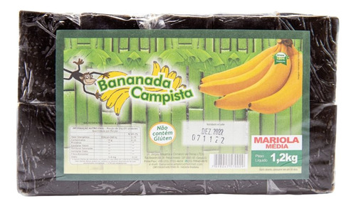 2 Pac Com 1,2 Kg Mariola 100 Bananadas Cmpistas Lisas Doce