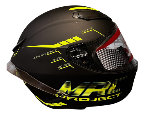Casco Mrc Ff320 Negro Diseño Aerodinámico Negro Monocolor L