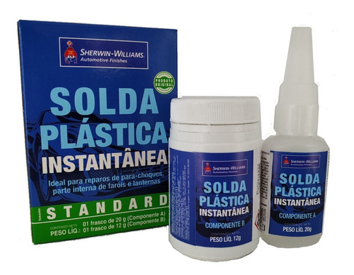 2 Solda P Plástico Instantânea Standard Veda Choque Lazzuril