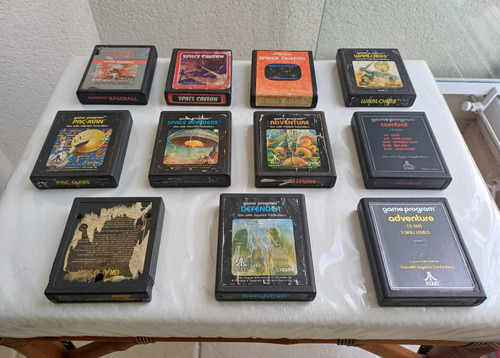 Lote De 11 Cartuchos Atari 2600, Space Invaders, Pac-man (Usado)
