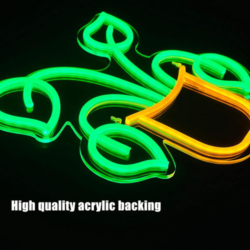 Heliwey Letrero De Neón Verde En Maceta, Luz De Neón Led En