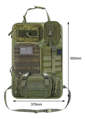Bolsa Organizadora De Asiento Trasero De Coche, 5 Verde