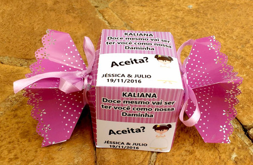 Imagem 2 de 5 de Caixa Convite Para Daminhas Pajens. 4 Unidades