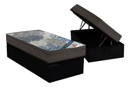 Conjunto Box Baú Solteiro: Colchão Molas Ensacadas Ortobom S
