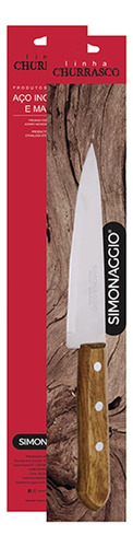 Cuchilla Simonaggio Acero Inoxidable 7'' Mango Madera Febo Color Marrón