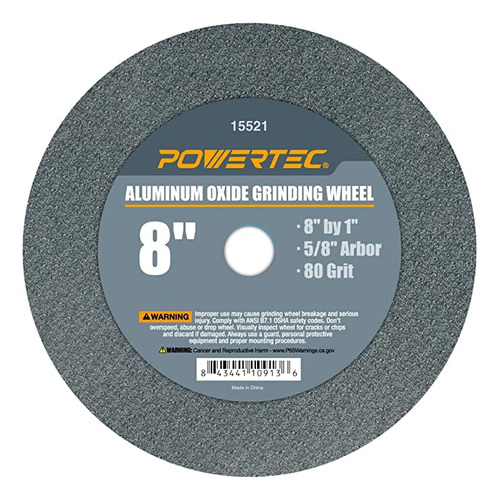 Powertec  - Rueda Abrasiva De Óxido De Aluminio Grano 80, .