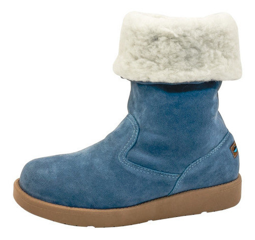 Imagem 4 de 5 de Bota Feminina Para Neve Azul Tiffany Forrada C/ Lã Quentinha