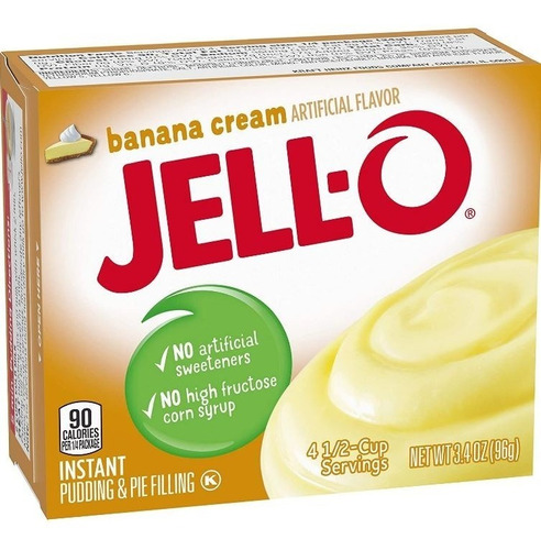 Jello Pudding En Polvo Mix Pudin Sabor Banana Crem Importado