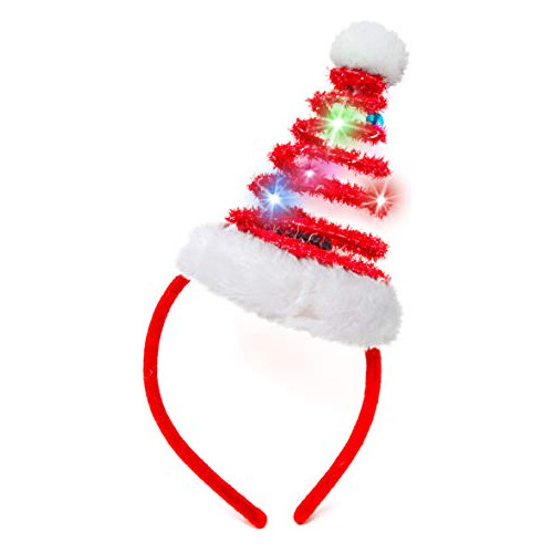 Diadema Para Fiesta Diseño Navideño 3d Con Luz Led 2 Pzas Multicolor