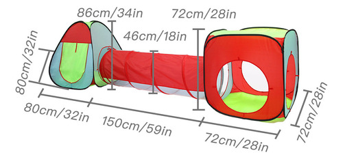 Carpa De Juegos 3 En 1, Tipi Plegable, Cubo, Túnel Para Arra