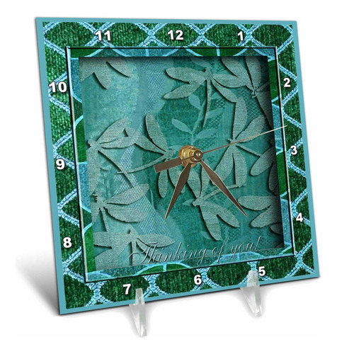 3drose Dc__1 Reloj De Escritorio, Libélulas Verdes Pensando