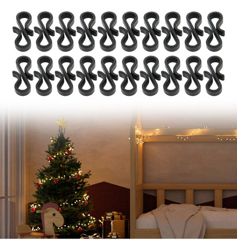 Light String Ganchos S Clipes Fáceis De 20 Peças Preto