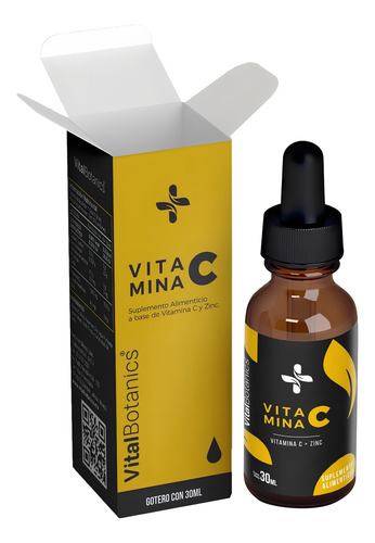 Gotero Vitamina C + Zinc Con 30 Ml Suplementos Vitalbotanics