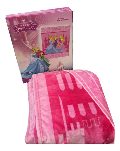 Frazada Super Aterciopelada 150x200 Disney Princesas Color Rosa