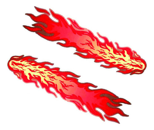 Pegatina Para Coche, Diseño De Llama Roja, 2 Hojas