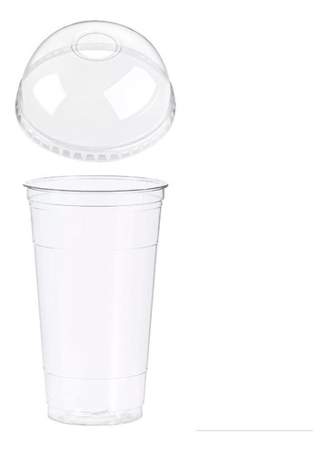Vaso De Plástico 32 Oz Para Frappe C/ Tapa Domo - 100 Pz -