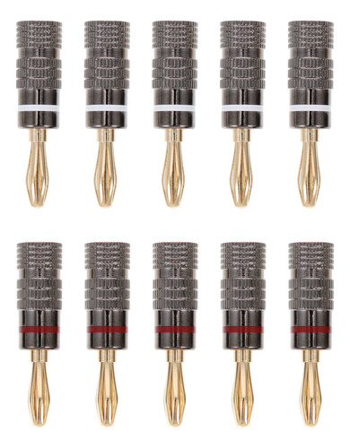 Cable De Altavoz Audio Banana Plugs, Dorado, 10 Unidades