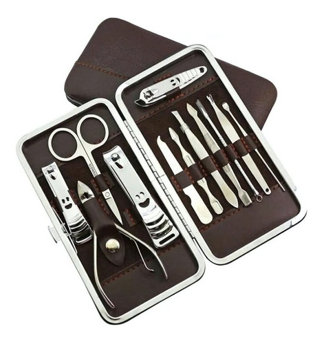 Super Estuche Set Manicure Pedicure Kit Cortauñas 12 Piezas!