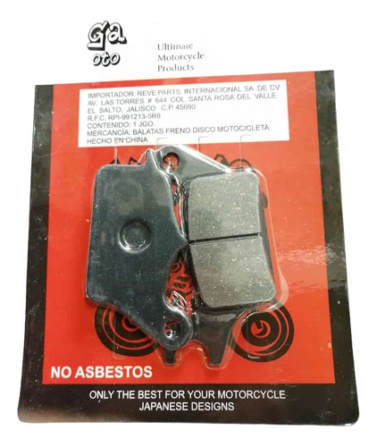 Balatas Disco Fa652 Suzuki Burgman 125 Del