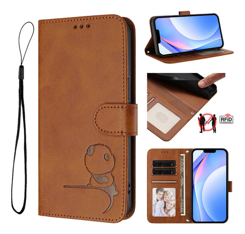 Funda Para Teléfono Inteligente Honor X9 X9a X9b X9c, Ranura Para Tarjetas Panda, Funda Tipo Cartera