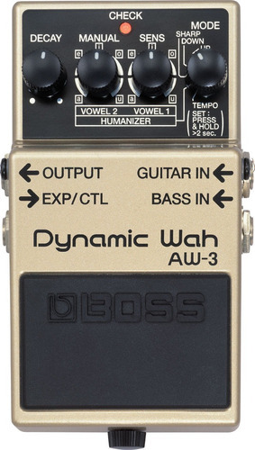 Pedal Boss Aw-3 Dynamic Wah, Wah do tipo humano soa em cor metálica