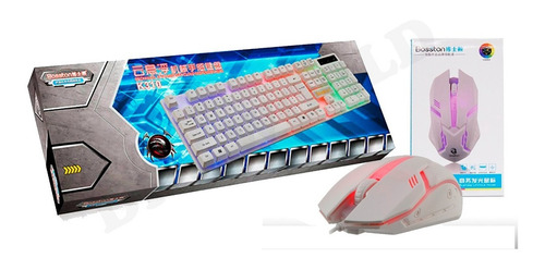 Imagen 1 de 2 de Teclado Gamer Semi-mecanico + Mouse Rgb Bosston 8310 Usb