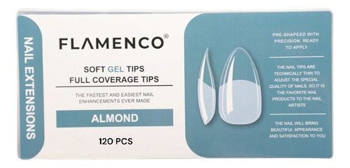 Tips Soft Gel Flamenco Almendra (brillante) 120 Pcs