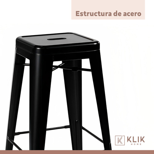 Pack De 4 Pisos Taburetes Tolix Altos - Negro