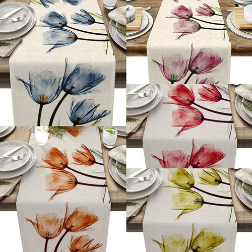 Mantel Tulip Table Runner, Antimanchas, Rectangular