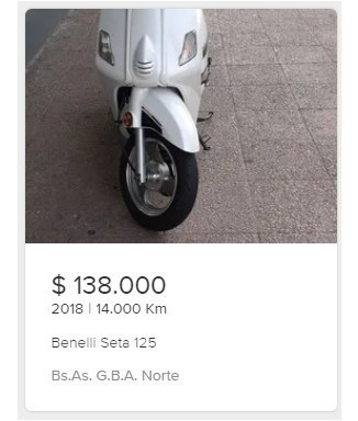 Benelli Seta 125 Moto Poco Uso 2019
