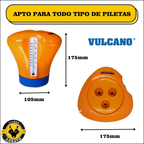 Imagen 8 de 10 de Boya Dosificadora Termometro Vulcano Regulable Cloro Pileta