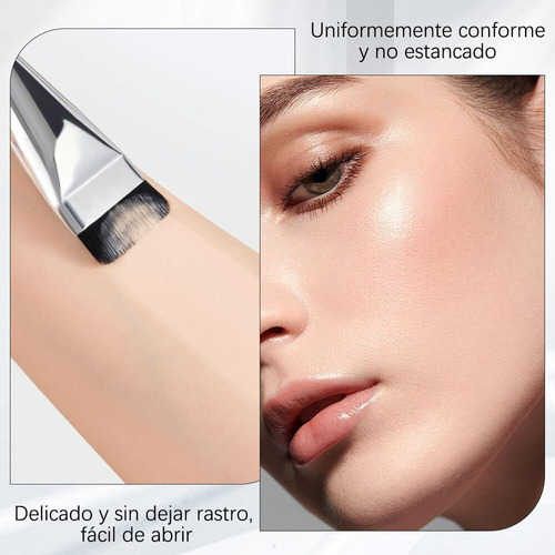 Brocha Plana Para Base Líquida, Brochas Base Liquida 3 Pcs