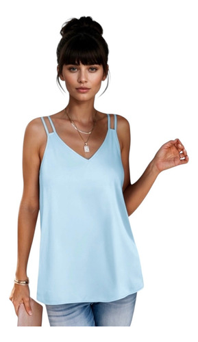 Blusa Tirantes Dobles Escote V Y Espalda Cruzada #30