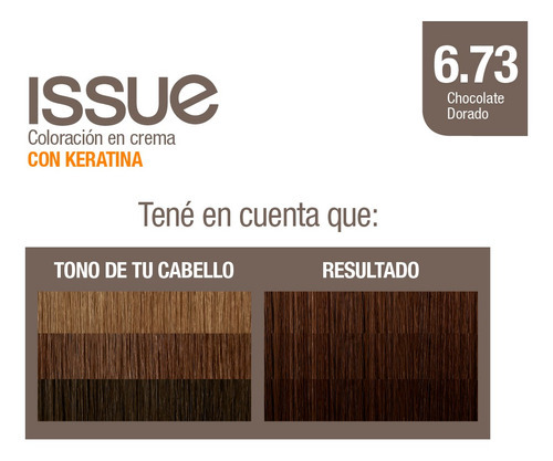 Issue Kit Tintura En Crema Keratin Color Tono 6.73 Chocolate dorado