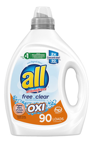 All Detergente Lquido Para La Ropa, Libre Transparente Para