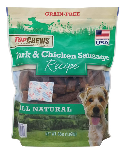 Pork & Chicken Sausage Dog Treats 100% Natural 36 Oz