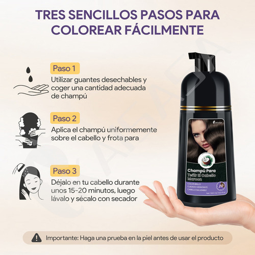 Shampoo Tinte Instantáneo Cubre Canas Natural Jengibre