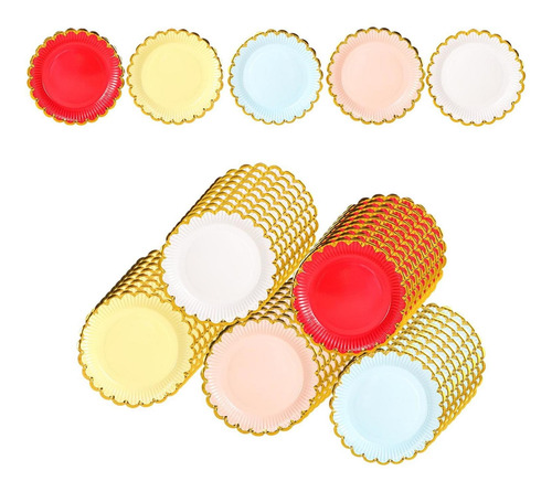 50x Suministros Para Fiestas Vajilla Platos De Papel Juego