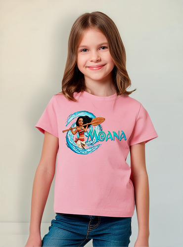 Polera Estampada 100% Algodón Niña Moana Exclusividad